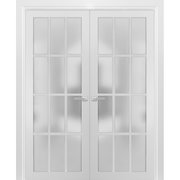 Sartodoors Double French Interior Door, 48" x 80", White FELICIA3312DD-BEM-48